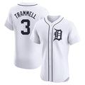 Silnrao D.Tigers #3 Alan Trammell Player White Limited Elite Home Stitched Jerseys