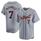 Silnrao D.Tigers #7 Kevin McGonigle Player Gray Home Limited Stitched Jerseys