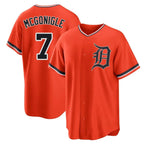 Silnrao D.Tigers #7 Kevin McGonigle Player Orange Home Game Stitched Jerseys