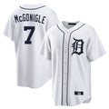 Silnrao D.Tigers #7 Kevin McGonigle Player White Home Game Stitched Jerseys