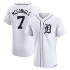Silnrao D.Tigers #7 Kevin McGonigle Player White Limited Elite Home Stitched Jerseys