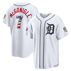 Silnrao D.Tigers #7 Kevin McGonigle White 2026 All-Star Edition Stars & Stripes Stadium Jerseys-1