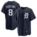 Silnrao D.Tigers #8 Matt Vierling Player Navy Game Home Stitched Jerseys