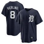 Silnrao D.Tigers #8 Matt Vierling Player Navy Game Home Stitched Jerseys