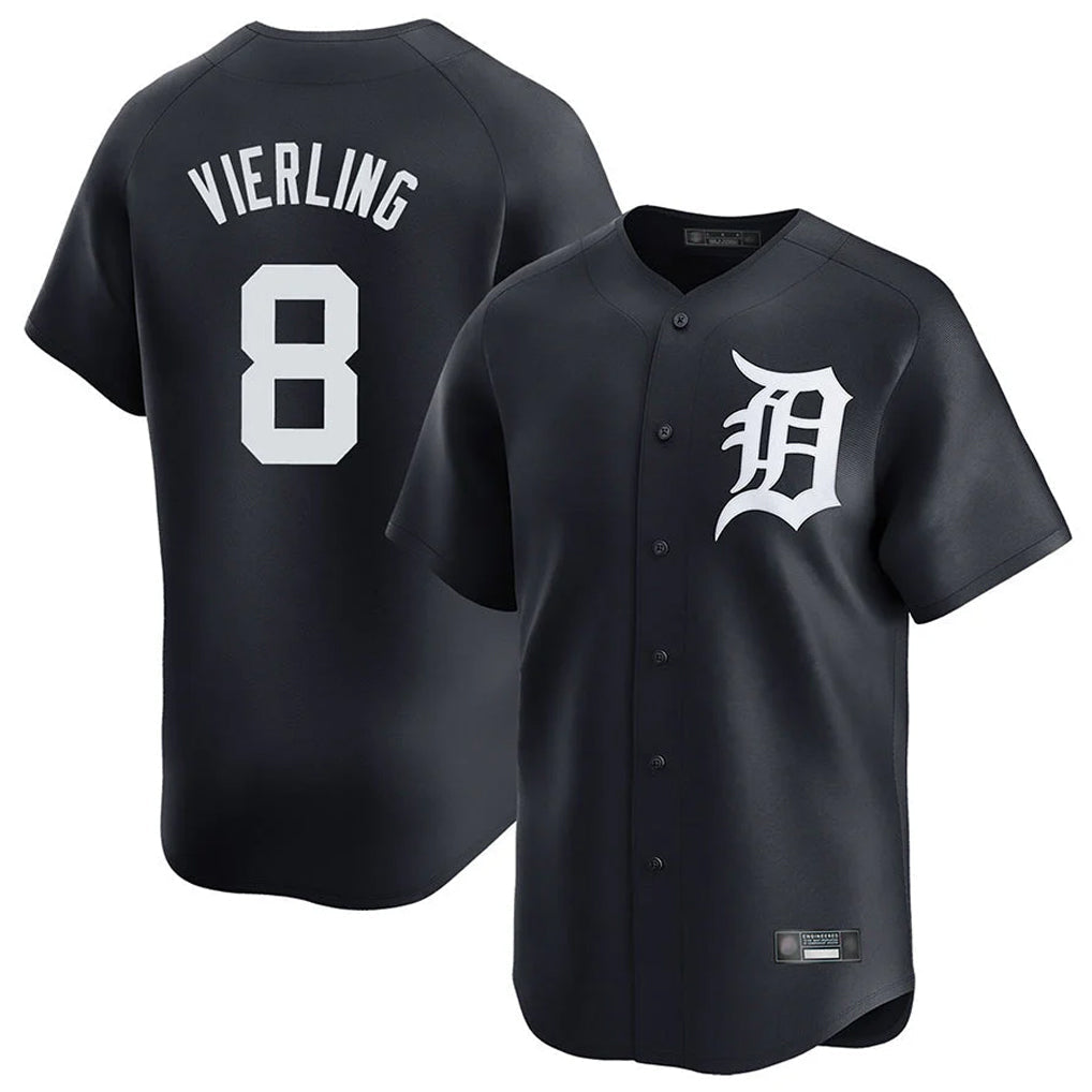 Silnrao D.Tigers #8 Matt Vierling Player Navy Home Limited Game Stitched Jerseys