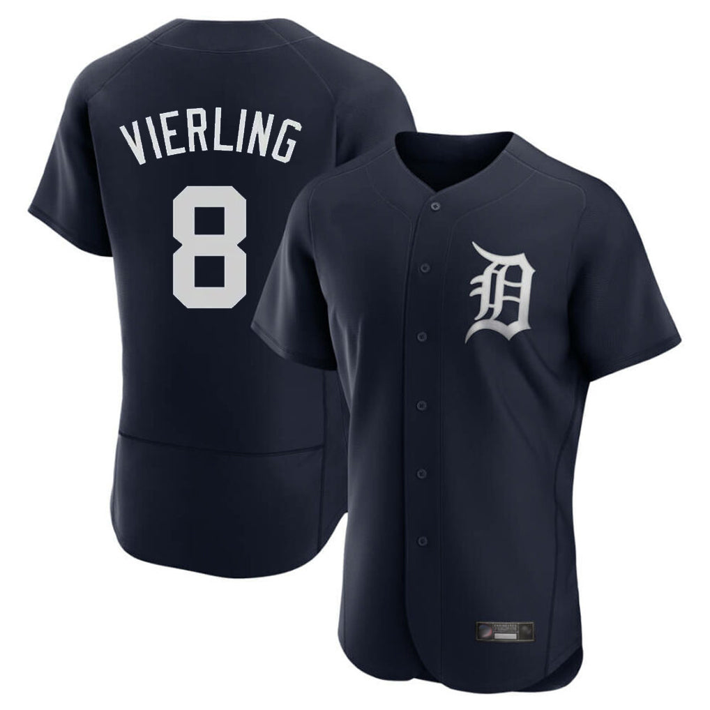 Silnrao D.Tigers #8 Matt Vierling Player Navy Limited Elite Home Stitched Jerseys