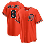 Silnrao D.Tigers #8 Matt Vierling Player Orange Home Game Stitched Jerseys