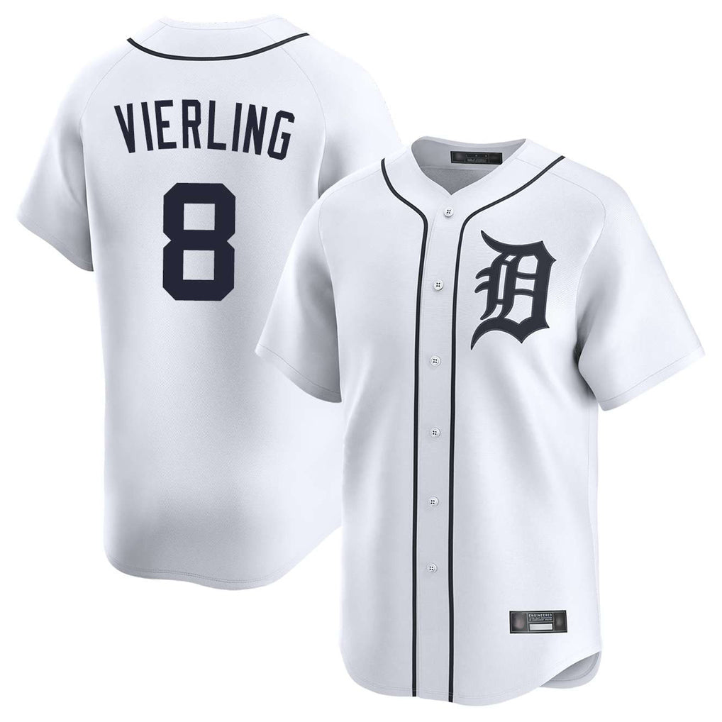 Silnrao D.Tigers #8 Matt Vierling Player White Home Limited Stitched Jerseys