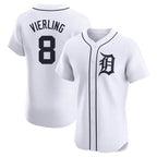 Silnrao D.Tigers #8 Matt Vierling Player White Limited Elite Home Stitched Jerseys