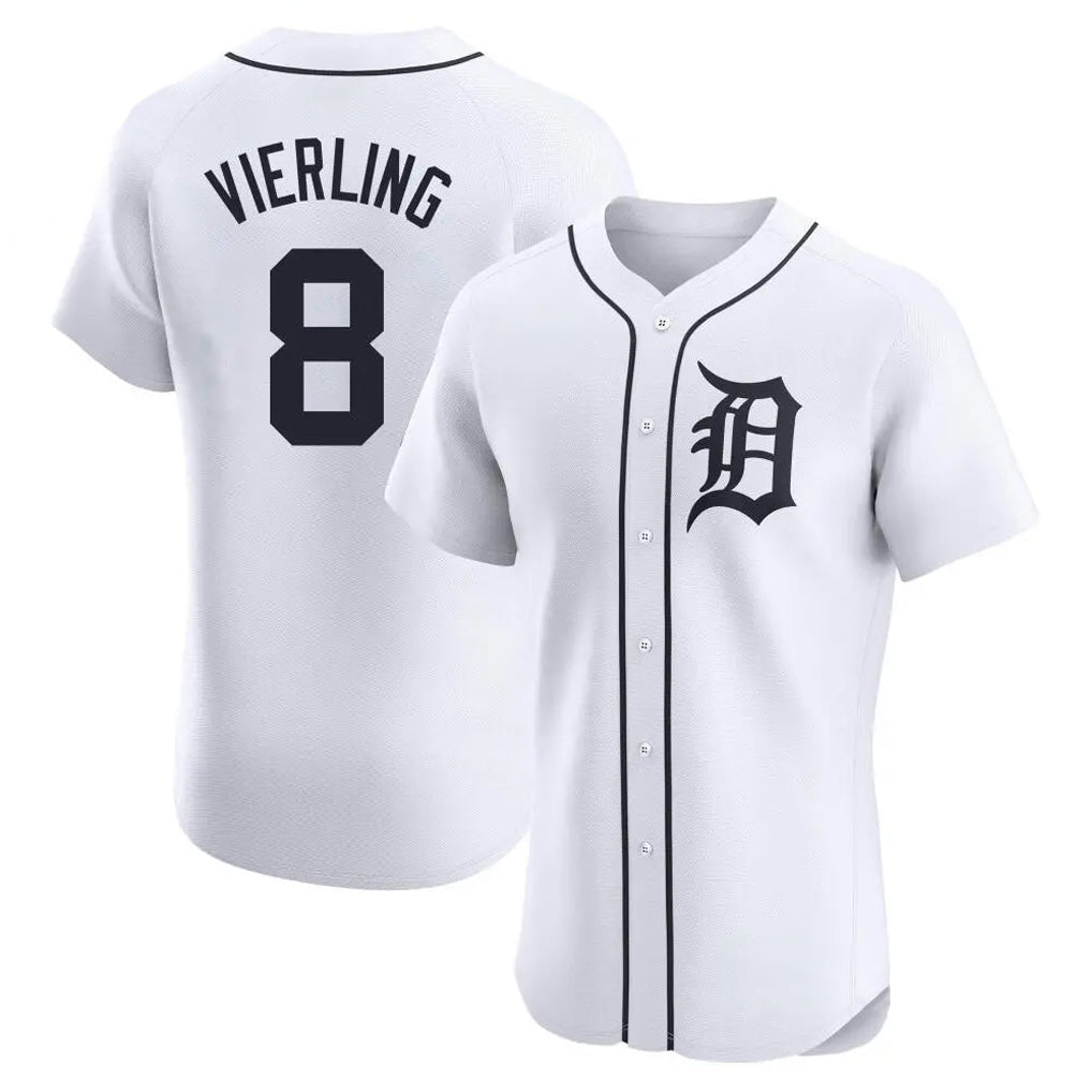 Silnrao D.Tigers #8 Matt Vierling Player White Limited Elite Home Stitched Jerseys