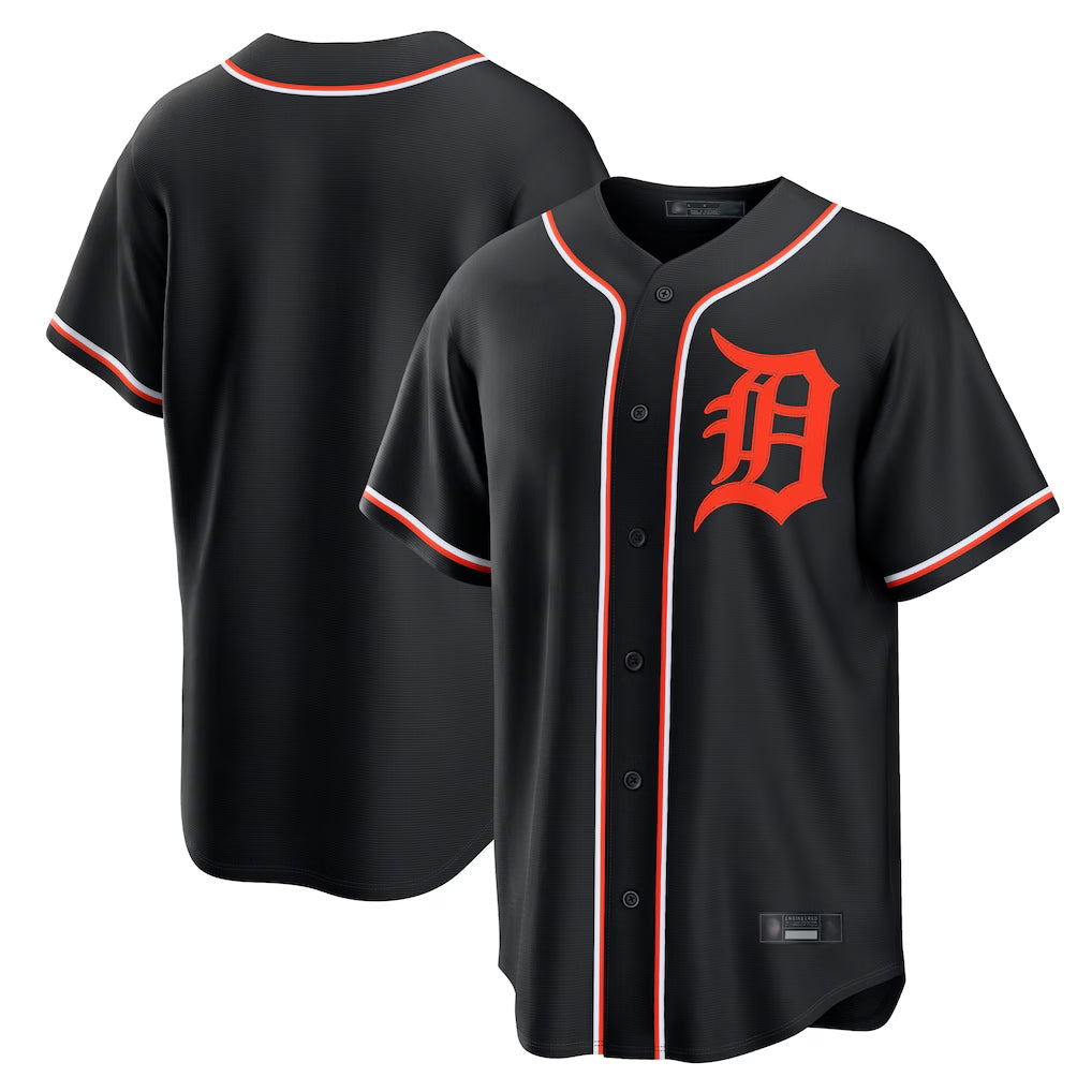 Silnrao D.Tigers ## Tigers Blank Player Black Fashion Out Home Game Stitched Jerseys