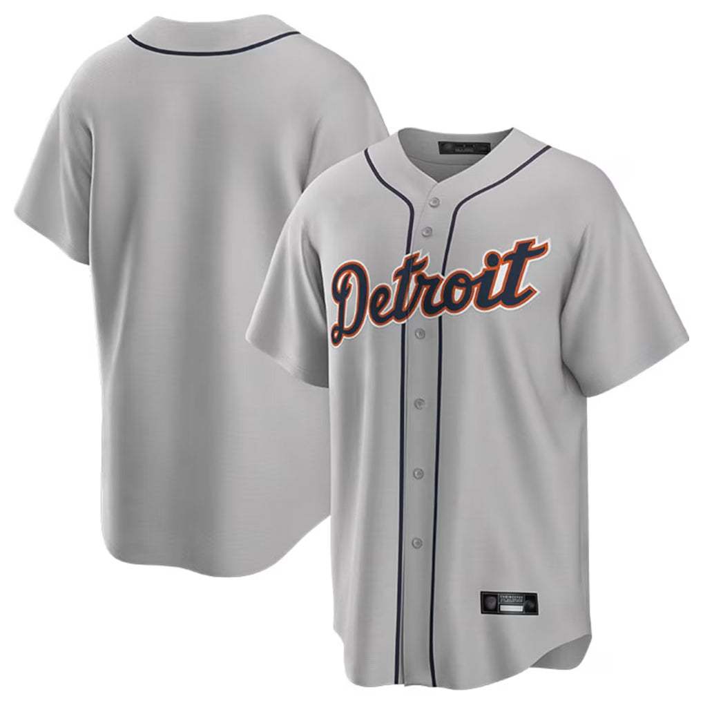 Silnrao D.Tigers ## Tigers Blank Player Gray Home Game Stitched Jerseys