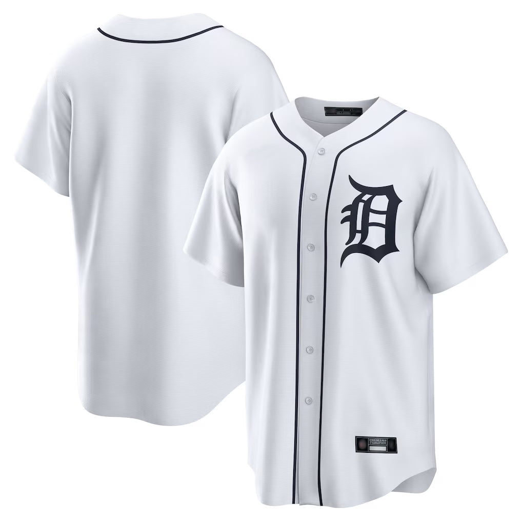 Silnrao D.Tigers ## Tigers Blank Player White Home Game Stitched Jerseys