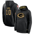 Silnrao GB.Packers #10 Jordan Love Player Olive Salute to Service Pullover Hoodie Game Stitched Jerseys