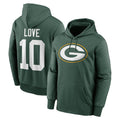 Silnrao GB.Packers #10 Jordan Love Player Green Therma Hoodie Game Stitched  Jerseys