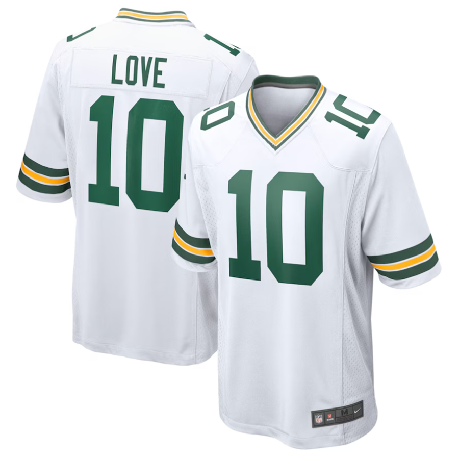 Silnrao GB.Packers #10 Jordan Love Player White Replica Game  Stitched Jerseys