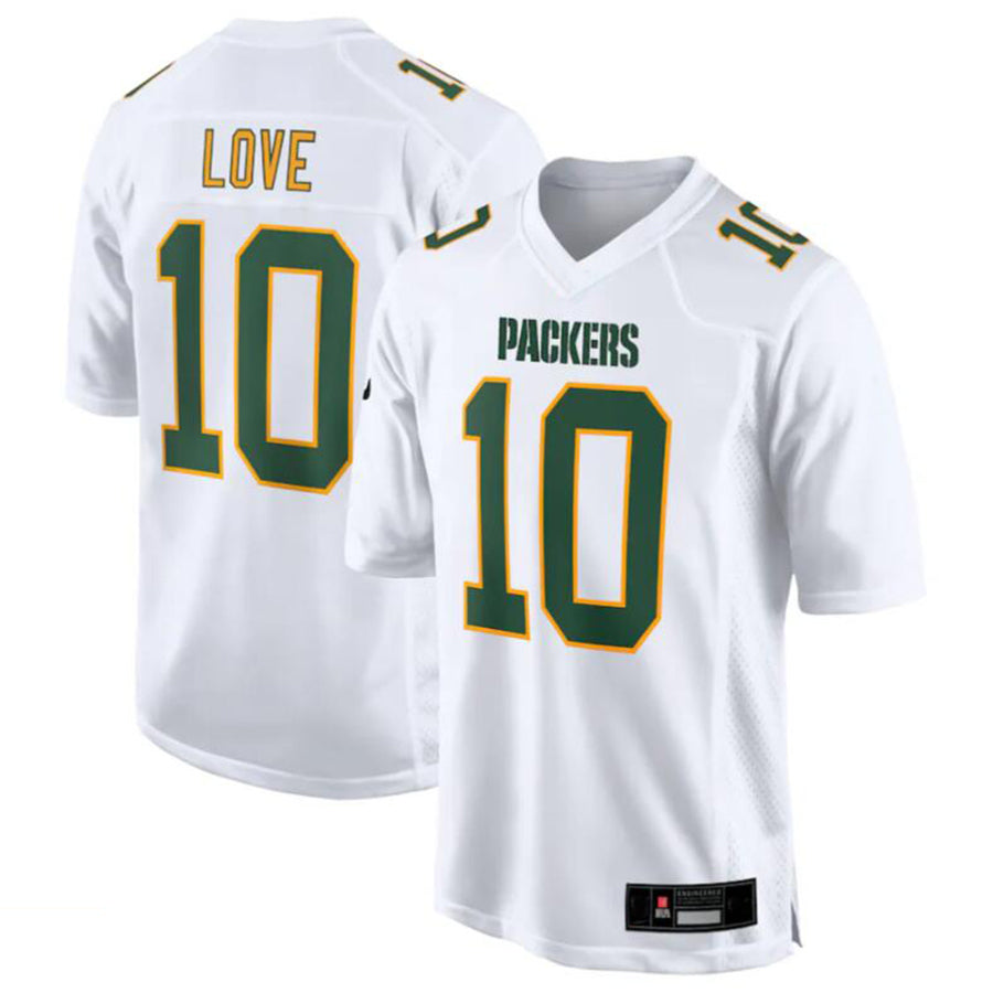 Silnrao GB.Packers #10 Jordan Love White Fashion Game Jersey American Stitched Jerseys