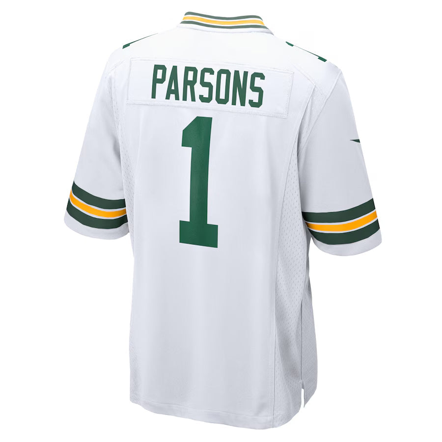 Silnrao GB.Packers #1 Micah Parsons Player White Home Game Stitched Jerseys