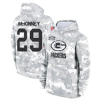 Silnrao GB.Packers #29 Xavier McKinney Player Camo Salute To Service Hoodies Game  Stitched Jerseys