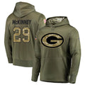 Silnrao GB.Packers #29 Xavier McKinney Player Olive Salute to Service Pullover Hoodie Game Stitched Jerseys