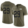 Silnrao GB.Packers #29 Xavier McKinney Player Salute To Service Olive Stitched Jerseys