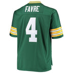 Silnrao GB.Packers #4 Brett Favre Mitchell & Ness Green Big & Tall Retired Player Replica Stitched Jerseys