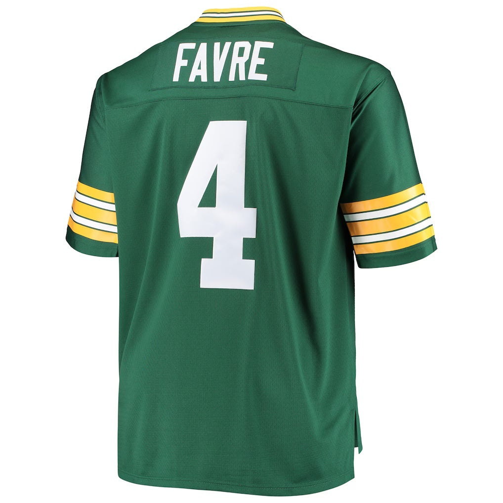 Silnrao GB.Packers #4 Brett Favre Mitchell & Ness Green Big & Tall Retired Player Replica Stitched Jerseys