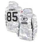 Silnrao GB.Packers #85 Tucker Kraft Player Camo Salute To Service Hoodies Game Stitched Jerseys