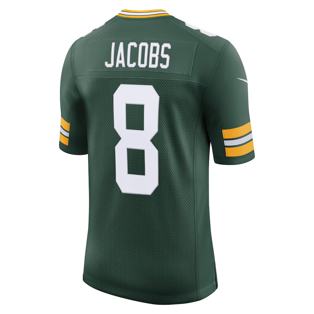 Silnrao GB.Packers #8 Josh Jacobs Green Vapor Untouchable Stitched Limited Jerseys