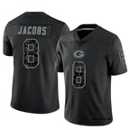 Silnrao GB.Packers #8 Josh Jacobs Player Black RFLCTV Limited Stitched Jerseys
