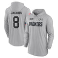 Silnrao GB.Packers #8 Josh Jacobs Player Gray Salute to Service Hoodies Game Stitched Jerseys