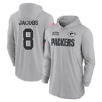 Silnrao GB.Packers #8 Josh Jacobs Player Gray Salute to Service Hoodies Game Stitched Jerseys
