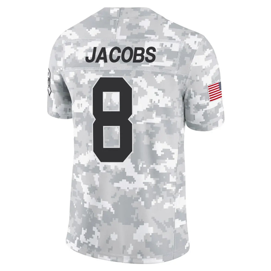 Silnrao GB.Packers #8 Josh Jacobs Player Limited Arctic Camo Salute to Service Stitched Jerseys