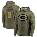 Silnrao GB.Packers #8 Josh Jacobs Player Olive Salute to Service Pullover Hoodie Game Stitched Jerseys