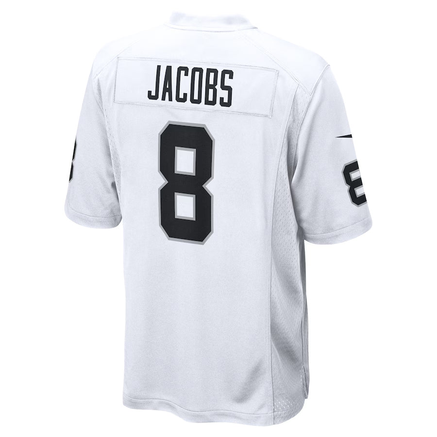 Silnrao GB.Packers #8 Josh Jacobs Player White Home Game Stitched Jerseys