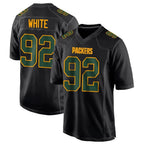 Silnrao GB.Packers #92 Reggie White Player Black Fashion Game Stitched Jerseys