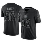Silnrao GB.Packers #92 Reggie White Player Black REFLECTIVE Limited Stitched Jerseys