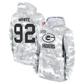 Silnrao GB.Packers #92 Reggie White Player Camo Salute To Service Hoodies Game Stitched Jerseys