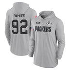 Silnrao GB.Packers #92 Reggie White Player Gray Hoodies Game Stitched Jerseys