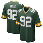 Silnrao GB.Packers #92 Reggie White Player Green Home Game Stitched Jersey