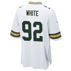 Silnrao GB.Packers #92 Reggie White Player White Home Game Stitched Jerseys