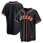 Silnrao H.Astros Black Fashion Out Home Game Blank Player Stitched Jerseys