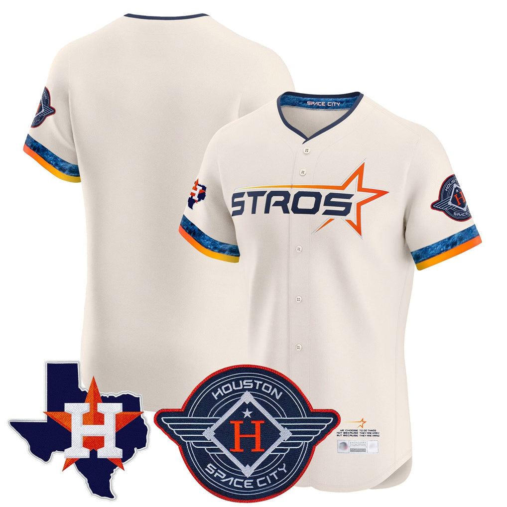Silnrao H.Astros Cream City Connect Texas Patch Vapor Premier Blank Player Limited Elite Home Stitched Jerseys
