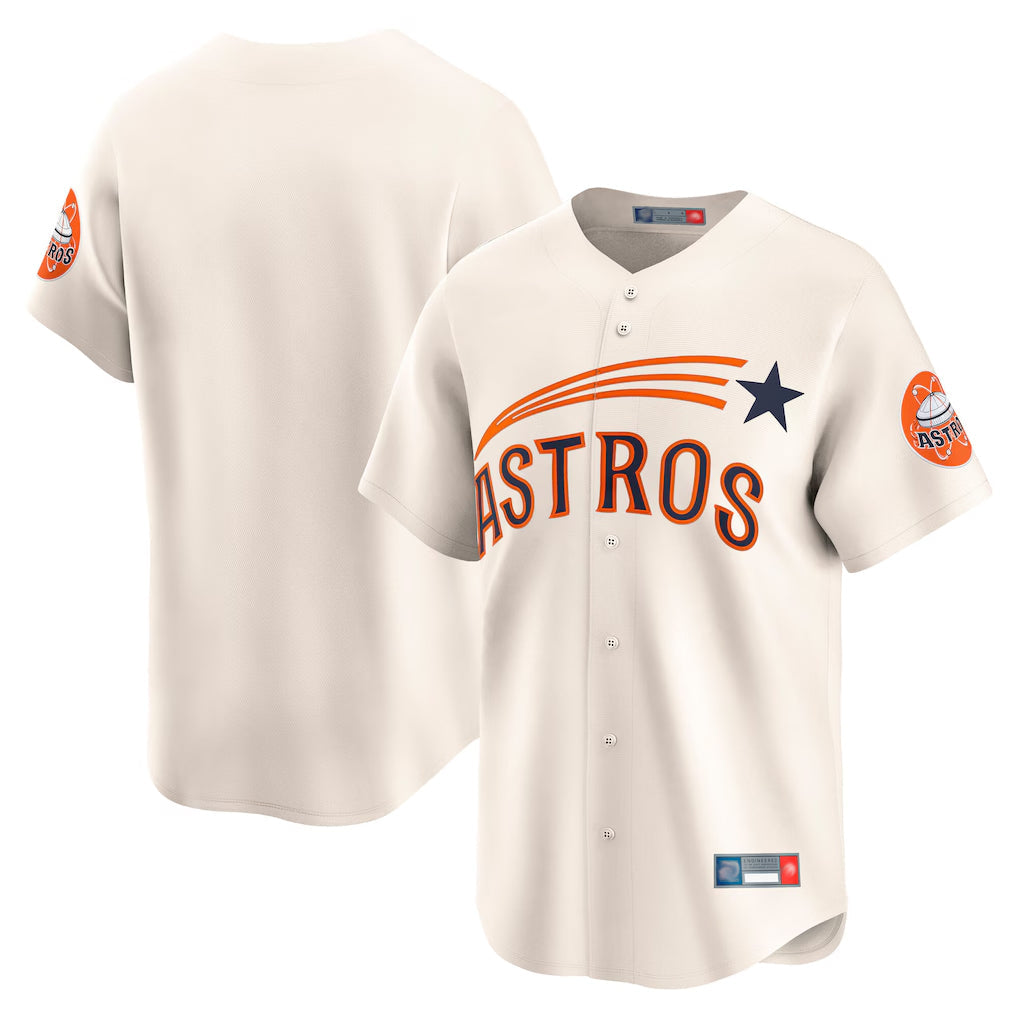 Silnrao H.Astros Cream Throwback Cooperstown Collection Limited Blank Player Stitched Jerseys