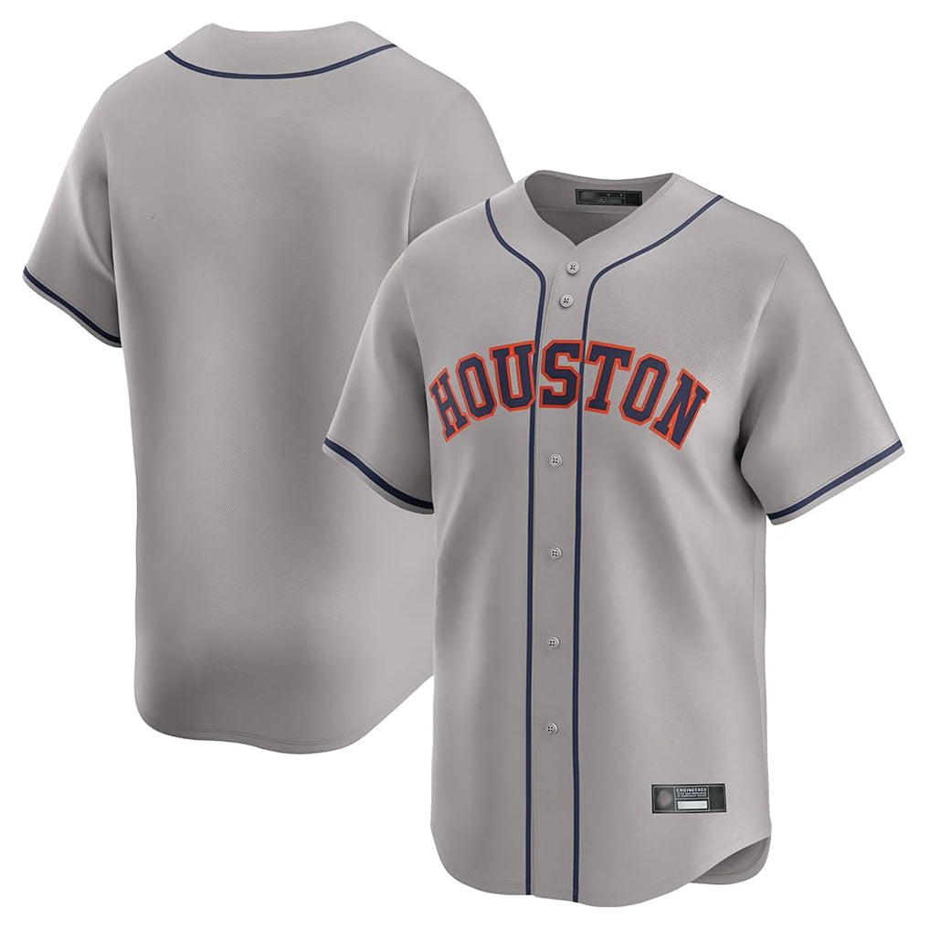 Silnrao H.Astros Gray Home Limited Blank Player Stitched Jerseys