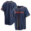 Silnrao H.Astros Navy City Connect Home Game Blank Player Stitched Jerseys