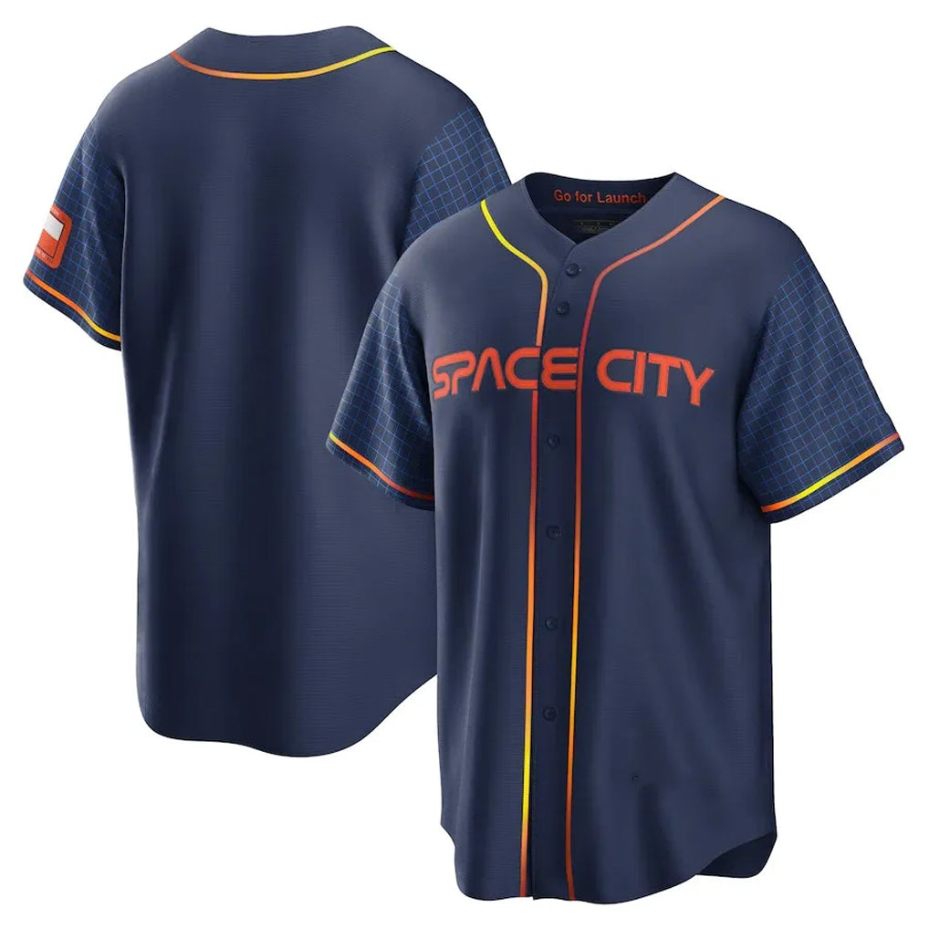 Silnrao H.Astros Navy City Connect Home Game Blank Player Stitched Jerseys