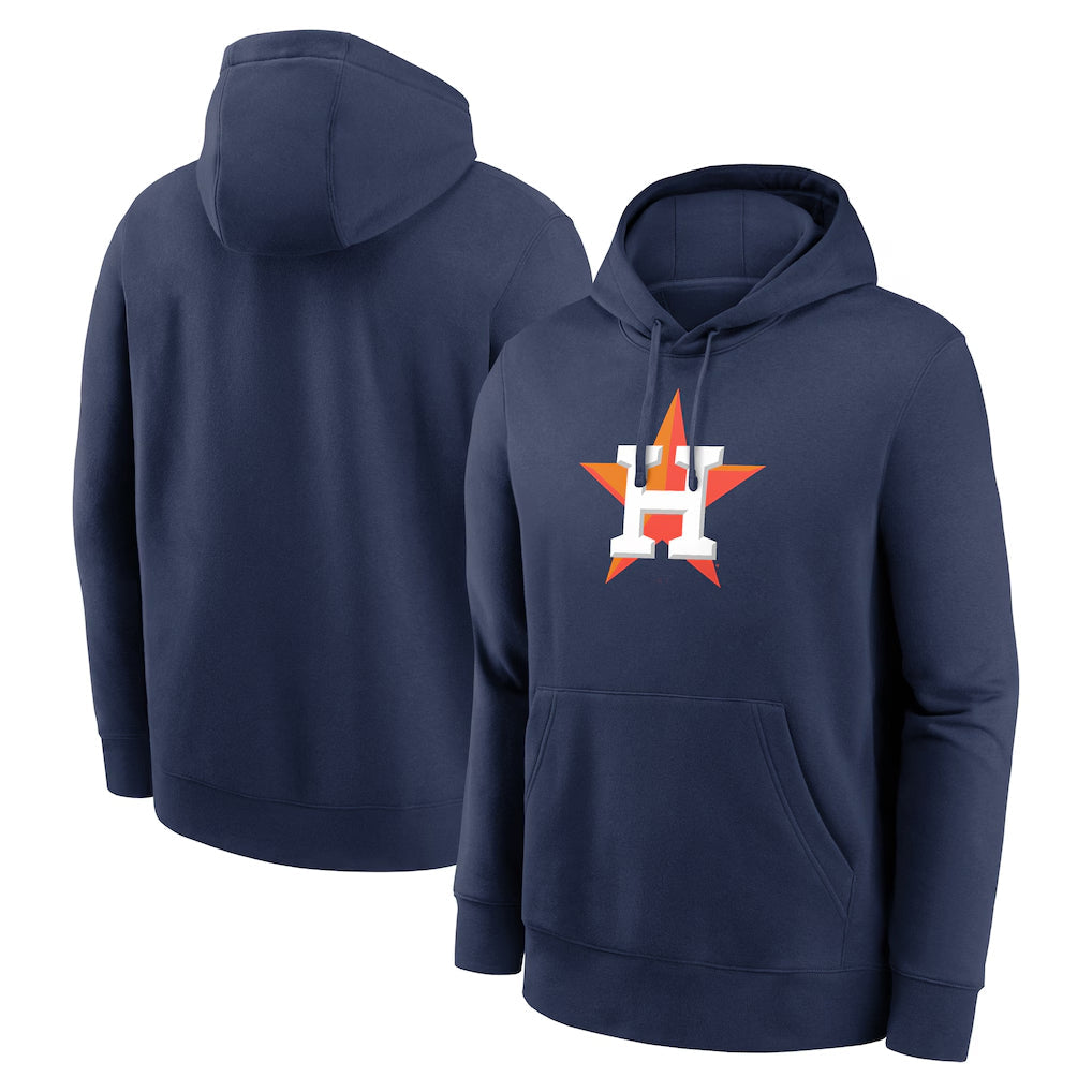 Silnrao H.Astros Navy Club Fleece Pullover Hoodie Blank Player Stitched Jerseys