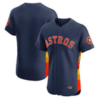 Silnrao H.Astros Navy Limited Elite Home Blank Player Stitched Jerseys