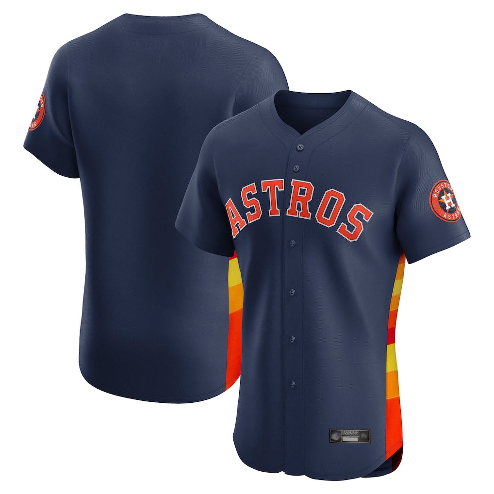 Silnrao H.Astros Navy Limited Elite Home Blank Player Stitched Jerseys